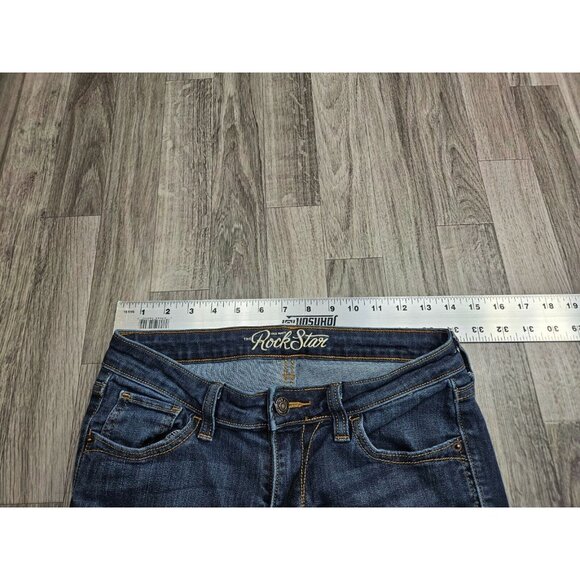 (3/$35) Old Navy Size 8 Regular The Rockstar Pockets Whiskered Denim Blue Jeans - Picture 8 of 12
